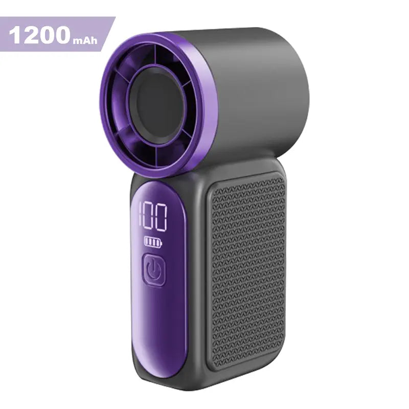 Mini Turbo Handheld Fan - 6-Speed Powerful Cooling For Travel & Makeup