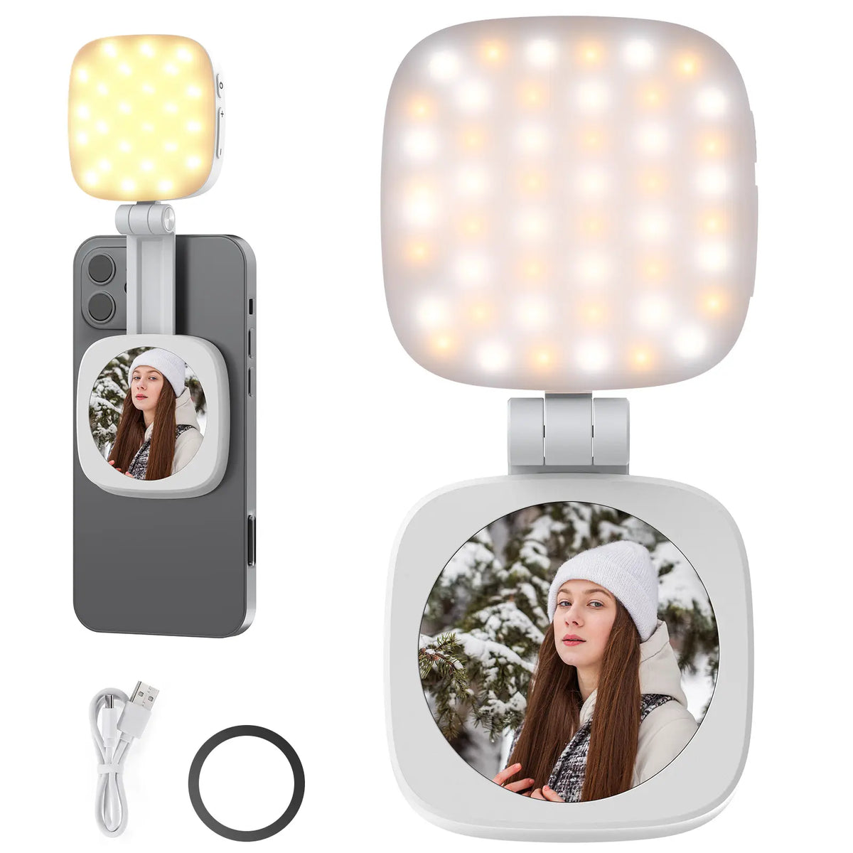 Magnetic Selfie Light - 48 LED Soft Lighting For Better Photos & Videos