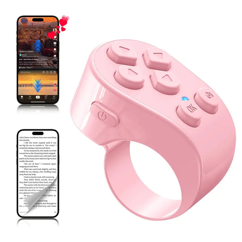 Wireless Scrolling Ring - Hands-Free Control for Videos, Reading & Selfies