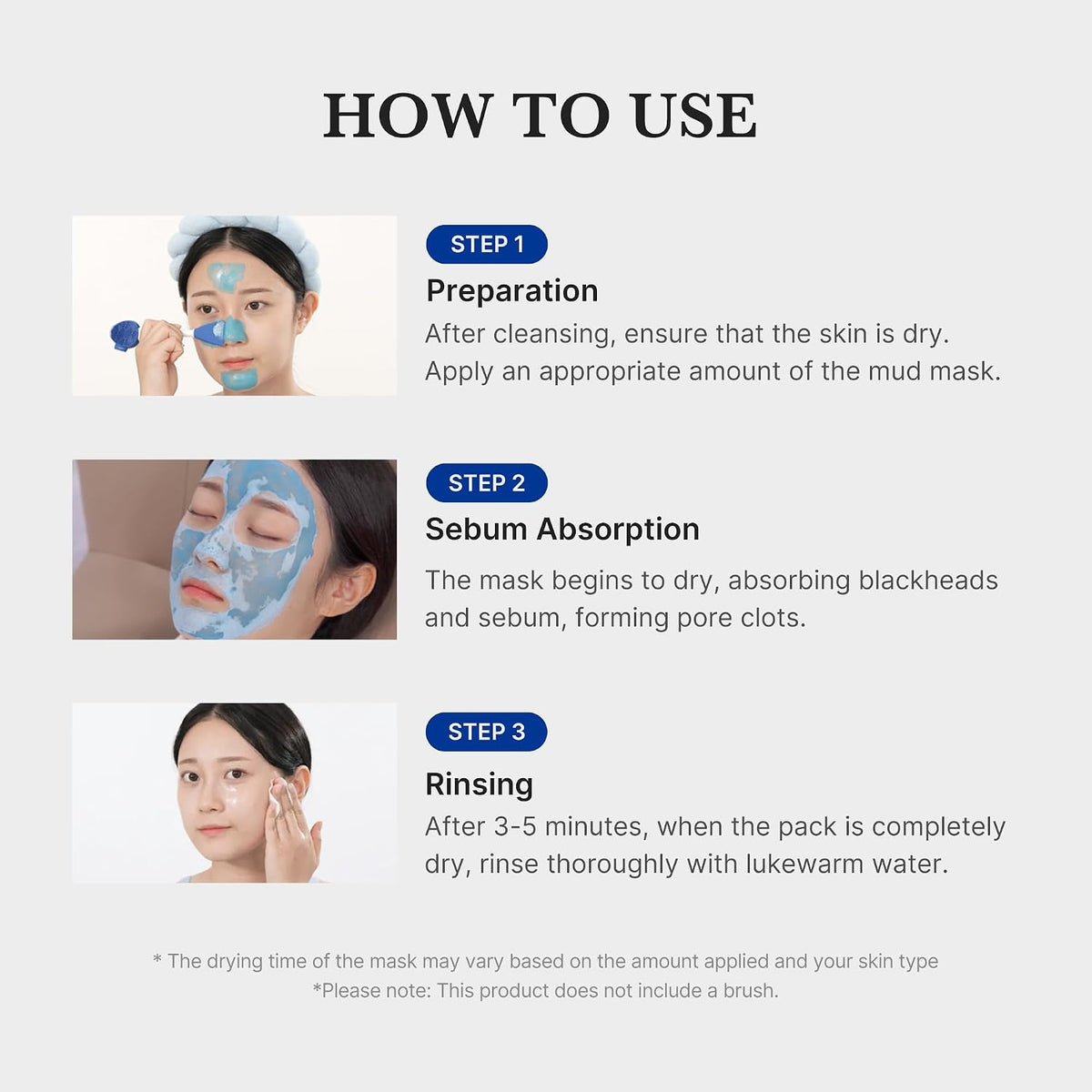 3-Minute Blackhead Mud Mask-Deep Pore Cleansing For Smoother-Looking Skin