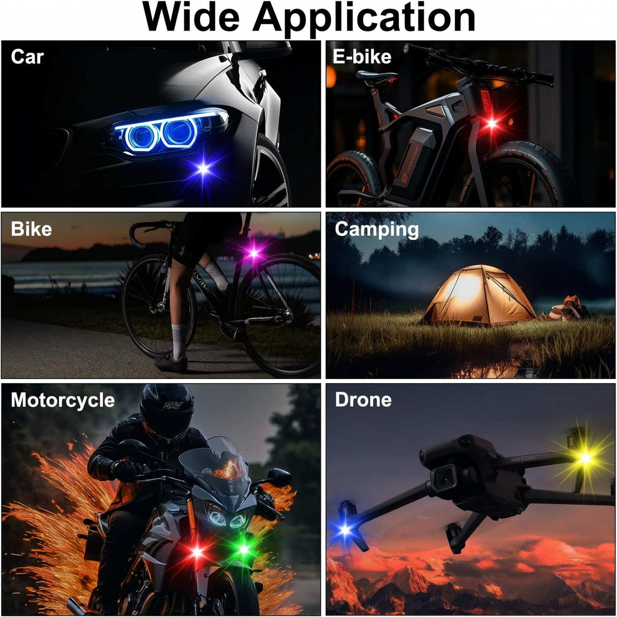 Wireless RGB LED Strobe Lights - Remote Controlled Flashing System For Night Visibility & Vehicle Style