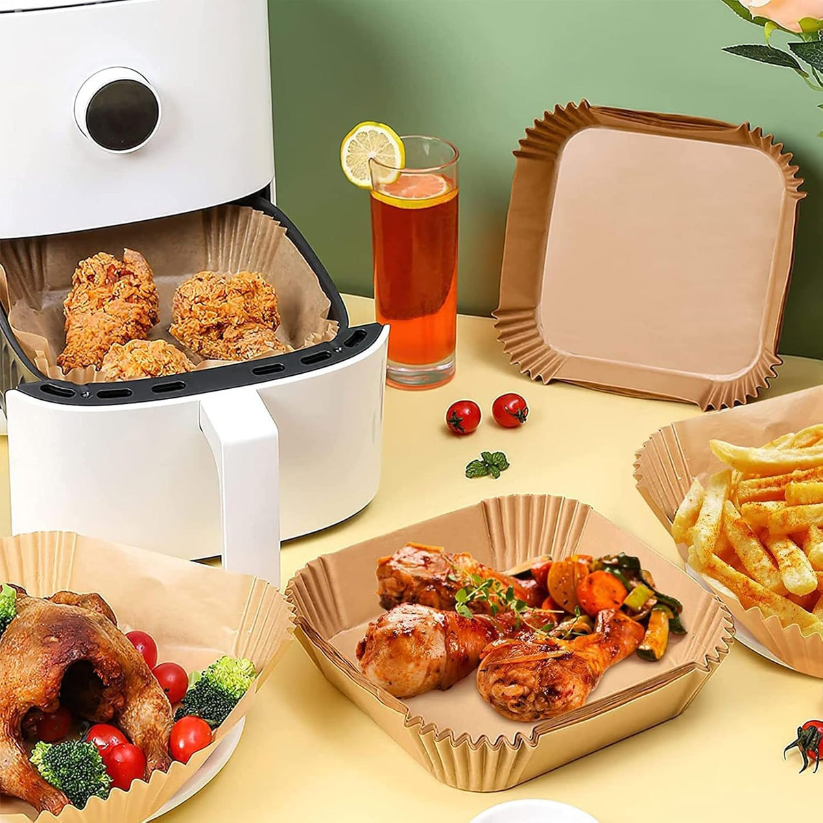 Air Fryer Paper Liners - Non-Stick Parchment For Faster, Easier Cleanup