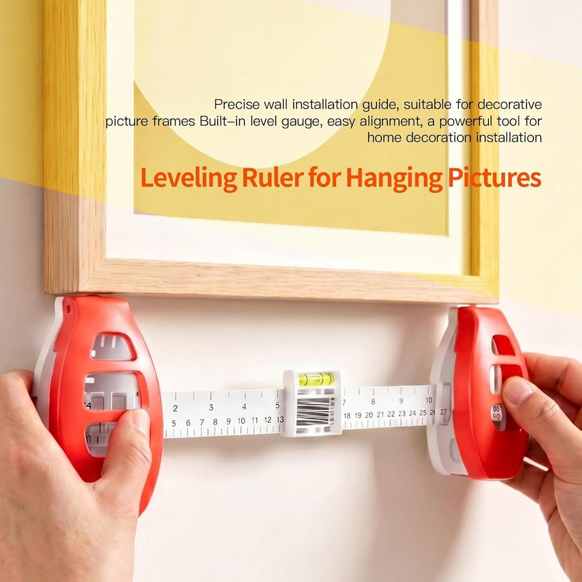 Picture Hanging Tool - Level & Ruler Guide for Perfectly Straight Frames