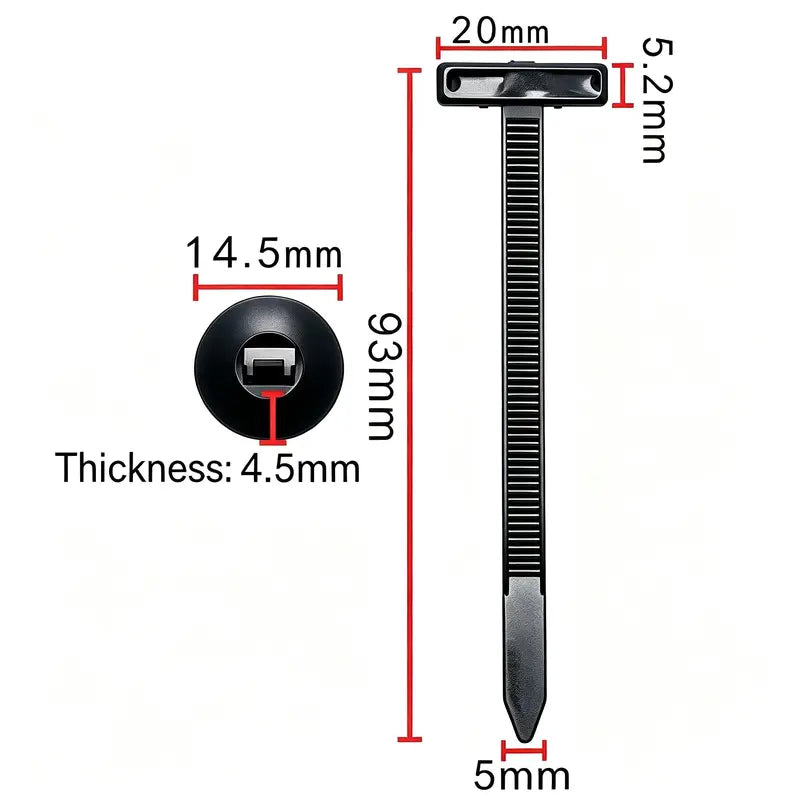 Universal Cable Tie Buckle Set - Self-Locking Fasteners For Quick Car & DIY Repairs
