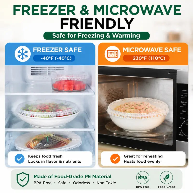 Stretch Food Covers - Elastic Fit For Fast Everyday Storage