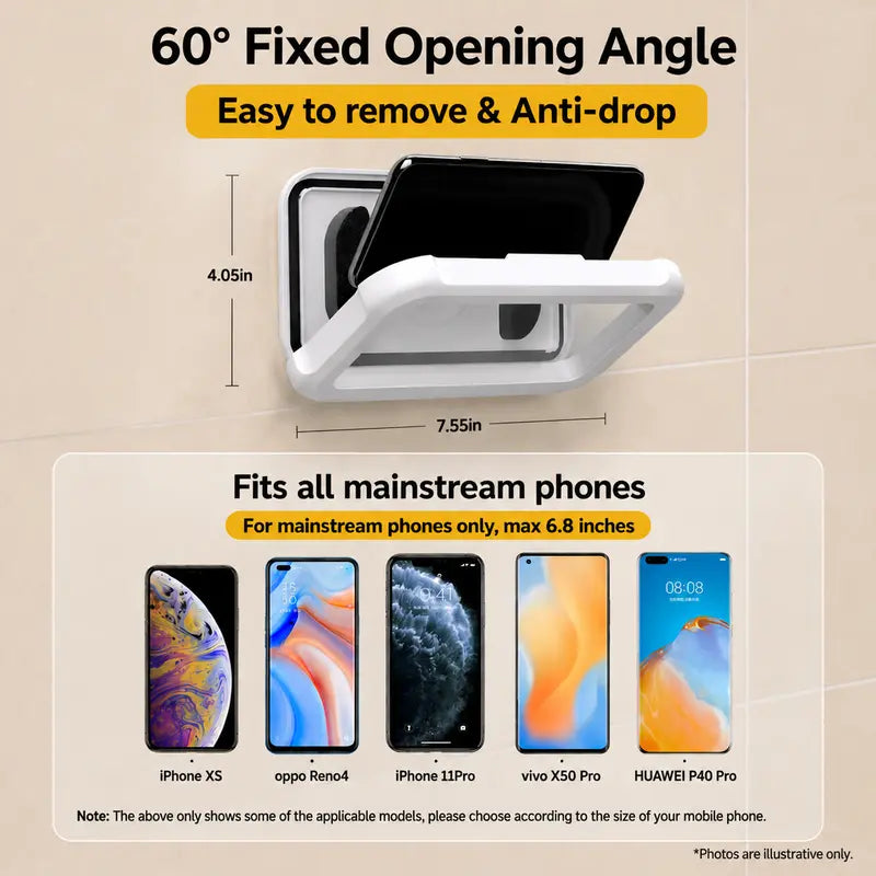 Shower Phone Holder - Waterproof Anti-Fog Touchscreen Case For Hands-Free Entertainment