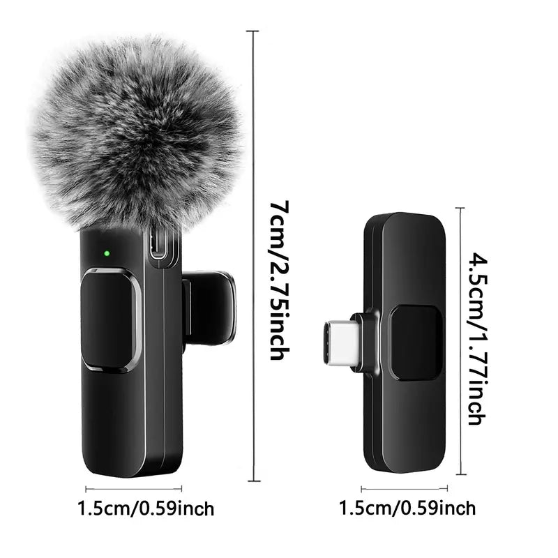 Mini Wireless Lavalier Microphone - Plug & Play Audio For Clearer Phone Videos