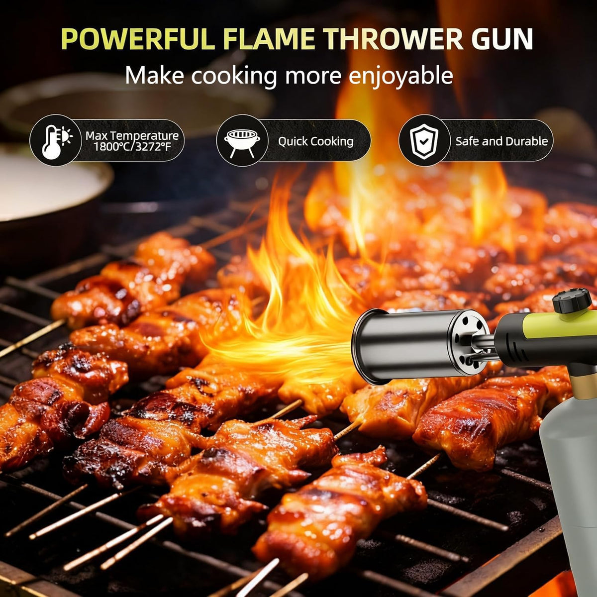 Outdoor Torch(not include gas tank) - One-Touch Flame Control For Faster Fire Starting