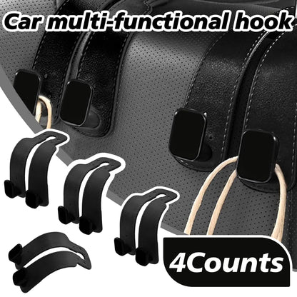 Car Seat Headrest Hooks - Double Hook Design For A Cleaner, Clutter-Free Car