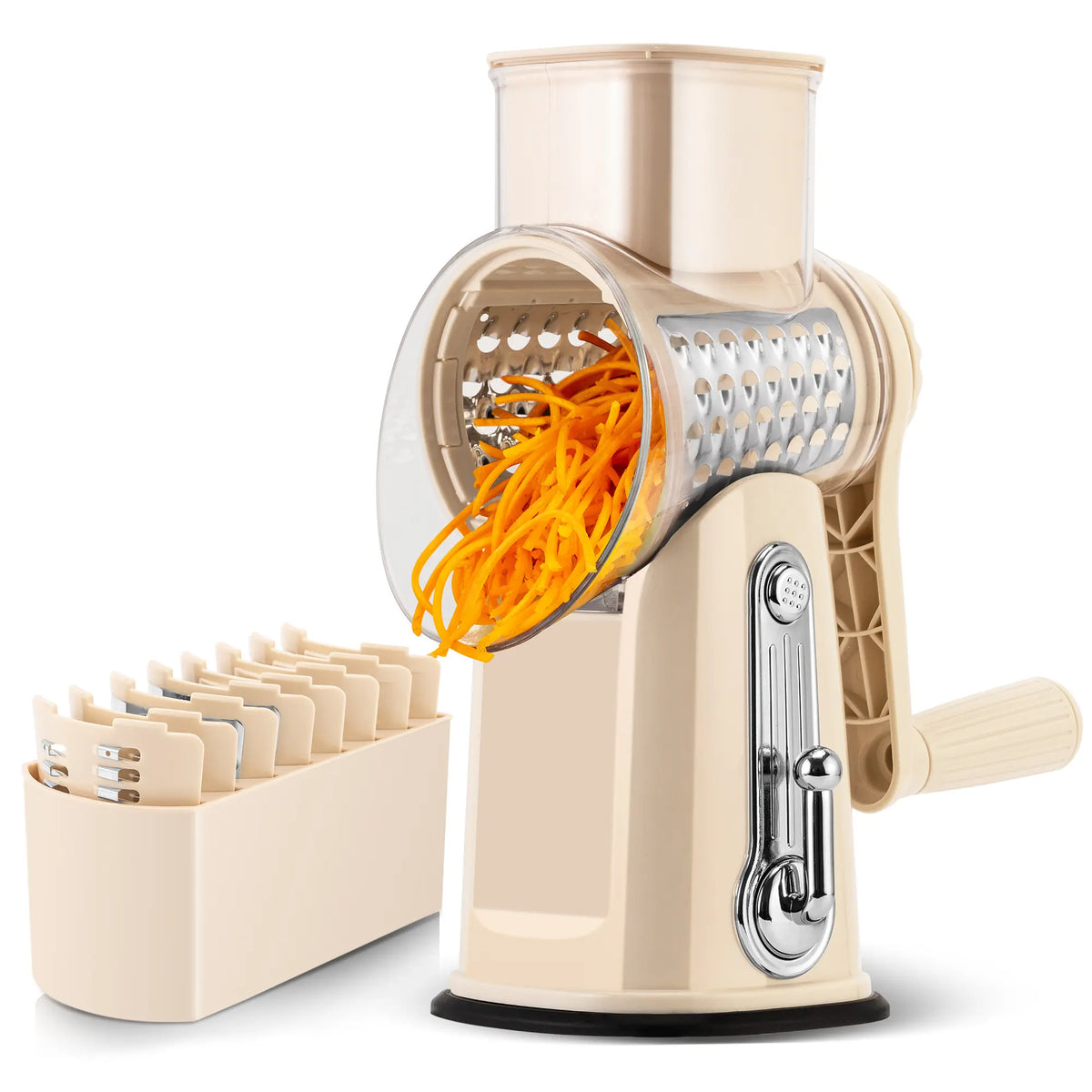 Rotary Cheese Grater - Hand Crank System For Faster Kitchen Prep