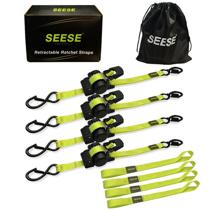 Heavy-Duty Ratchet Tie Down Straps - 1550LB Secure Hold For Safer Cargo Transport