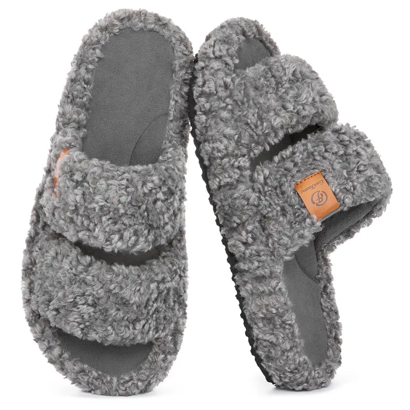 Fuzzy Memory Foam Slippers - Cloud-Soft Cushioning For Everyday Comfort