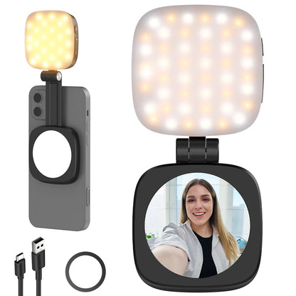 Magnetic Selfie Light - 48 LED Soft Lighting For Better Photos & Videos