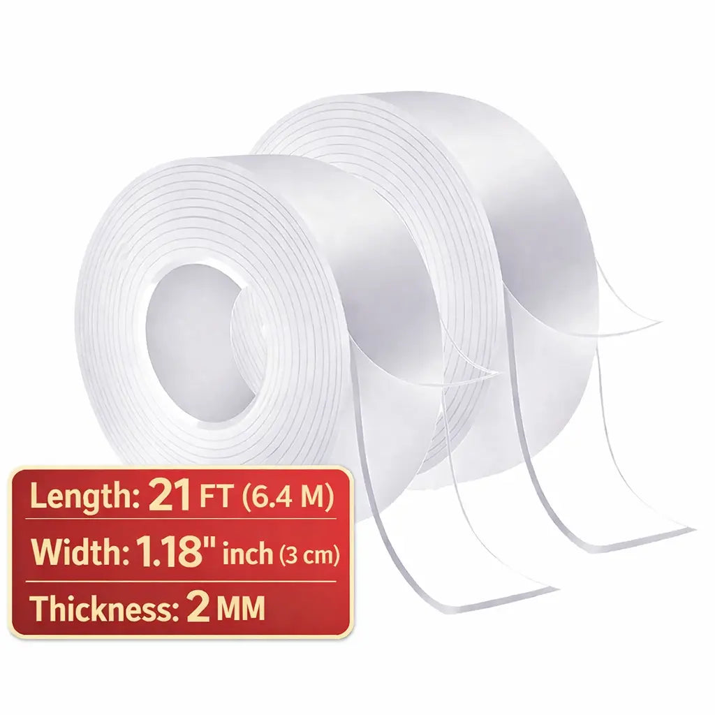 Transparent Nano Double-Sided Tape - Heavy-Duty Grip For Damage-Free Mounting