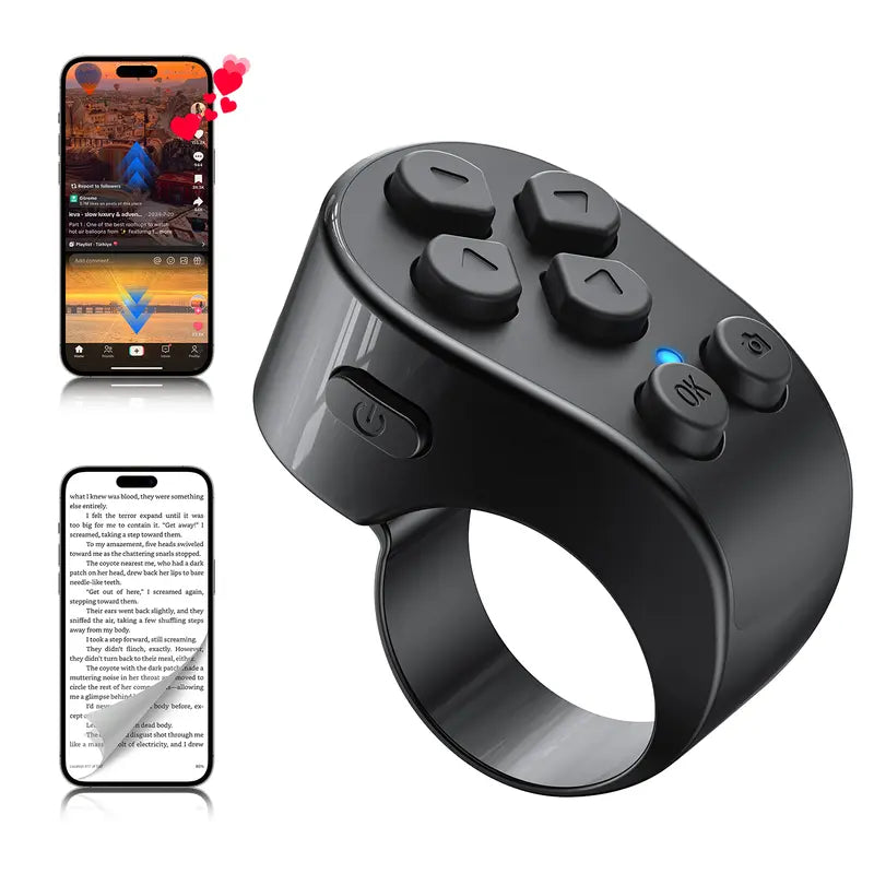 Wireless Scrolling Ring - Hands-Free Control for Videos, Reading & Selfies
