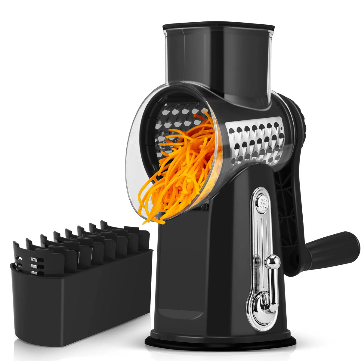 Rotary Cheese Grater - Hand Crank System For Faster Kitchen Prep