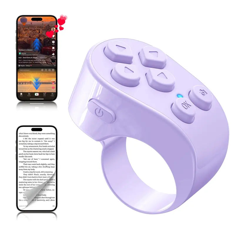 Wireless Scrolling Ring - Hands-Free Control for Videos, Reading & Selfies