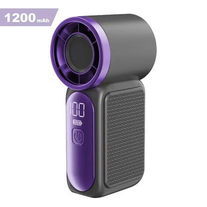 Mini Turbo Handheld Fan - 6-Speed Powerful Cooling For Travel & Makeup