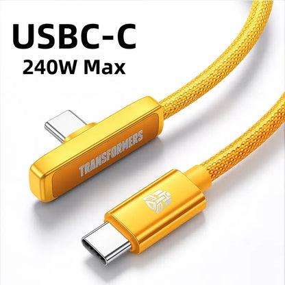 45W Right-Angle USB-C Cable - Fast Charging Without Blocking Your Hand