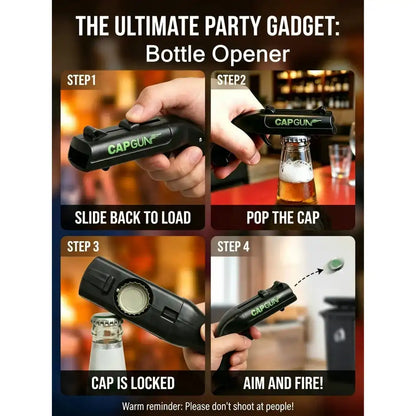 Bottle Cap Launcher - Spring-Powered Pop Mechanism For Fun Bottle Opening Moments