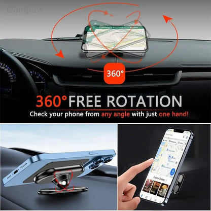 Magnetic Car Phone Holder - One-Touch Magnetic Mount For Hands-Free Navigation