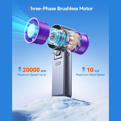 Portable Turbo Fan - 199-Speed Adjustable Airflow For Instant Personal Cooling