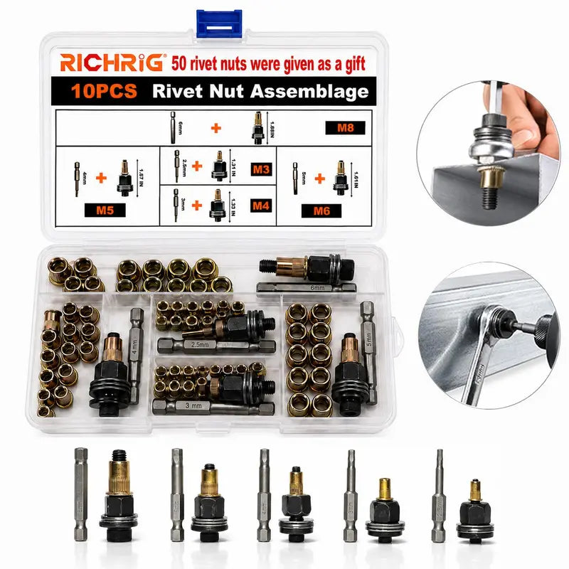 Rivet Nut Tool Kit - Create Strong Threads Without Welding