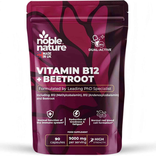 Beetroot & Dual B12 Capsules - Red Blood Cell Formation & Energy Support For Daily Vitality