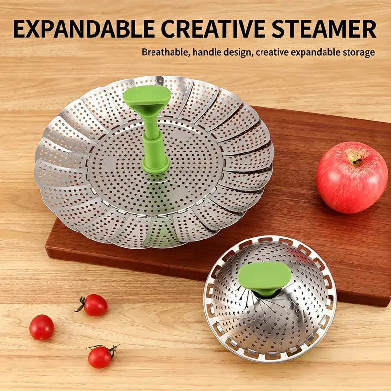 Vegetable Steamer Basket - Expandable Folding Design For Easy Everyday Steaming