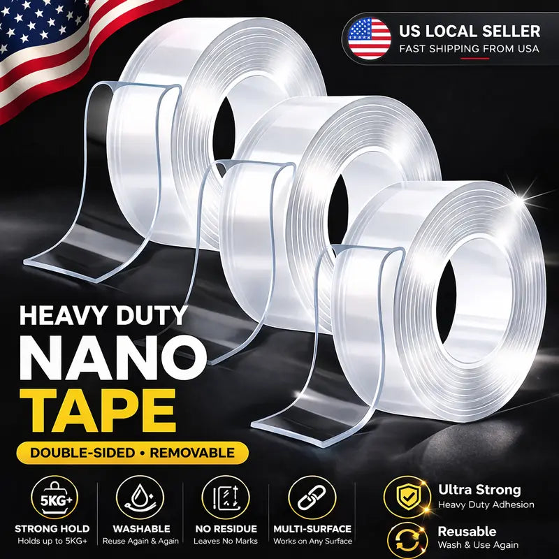 Transparent Nano Double-Sided Tape - Heavy-Duty Grip For Damage-Free Mounting