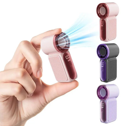 Mini Turbo Handheld Fan - 6-Speed Powerful Cooling For Travel & Makeup