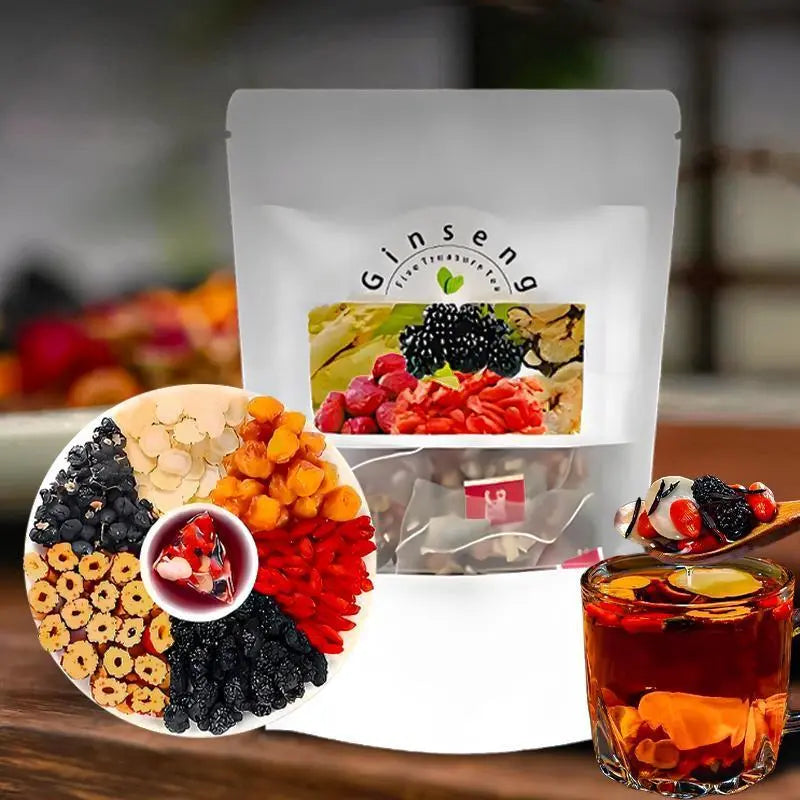 Ginseng Five Treasure Tea - Traditional Herbal Blend For Daily Wellness Rituals