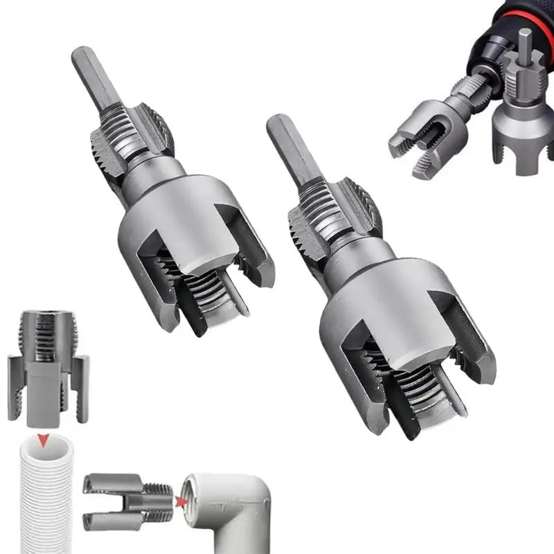 PVC Pipe Threading Tool - Drill-Powered Internal & External Threads For Faster Repairs