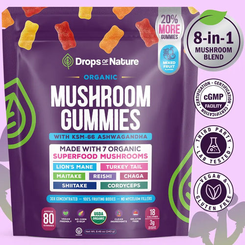 Mushroom Gummies - 8-in-1 Mushroom Blend For Focus, Calm & Daily Energy