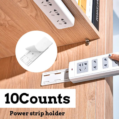 Power Strip Holder - No-Drill Adhesive Mount For A Clean Cable-Free Space
