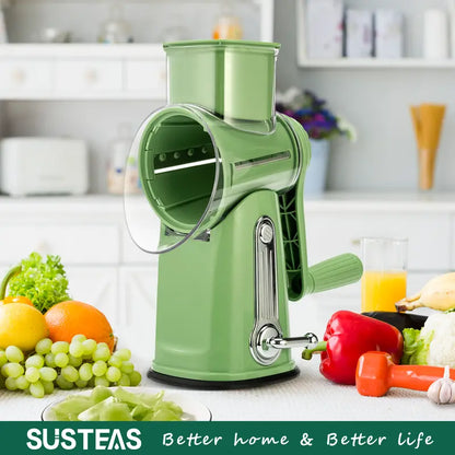 Rotary Cheese Grater - Hand Crank System For Faster Kitchen Prep