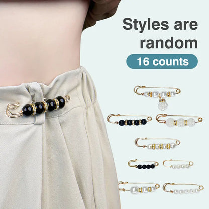 Pearl Clothing Tightener Pins - No-Sew Adjustable Design For Instant Outfit Upgrades