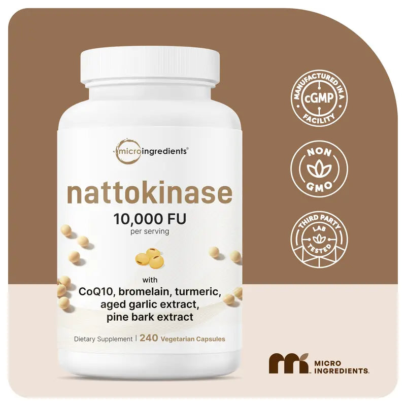 Nattokinase Complex - 10,000 FU Japanese Natto Formula For Daily Heart Wellness