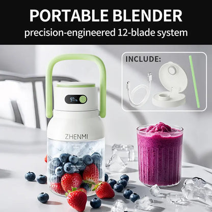 Portable Blender - 12-Blade Cordless Power For Smoothies Anywhere
