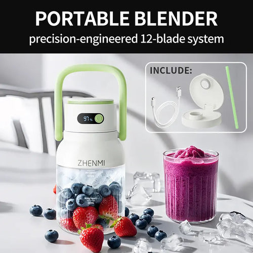 Portable Blender - 12-Blade Cordless Power For Smoothies Anywhere