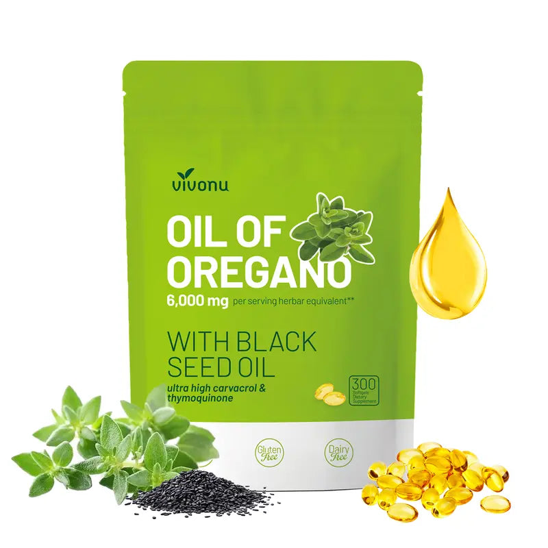 Oregano Oil Capsules - Carvacrol + Black Seed Oil Blend For Daily Wellness Support
