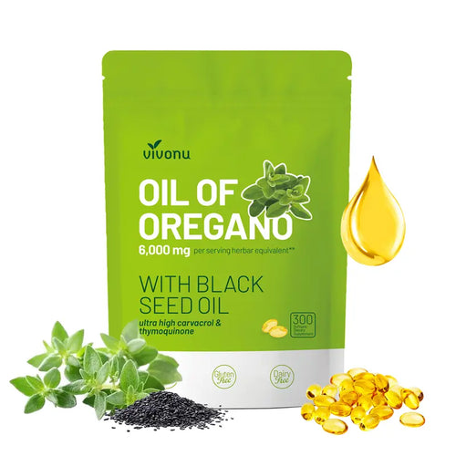 Oregano Oil Capsules - Carvacrol + Black Seed Oil Blend For Daily Wellness Support