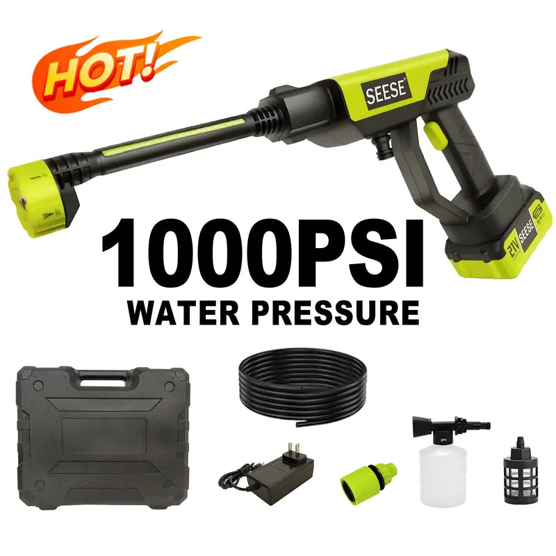 Cordless Pressure Washer - 1000 PSI Portable Power For Effortless Cleaning