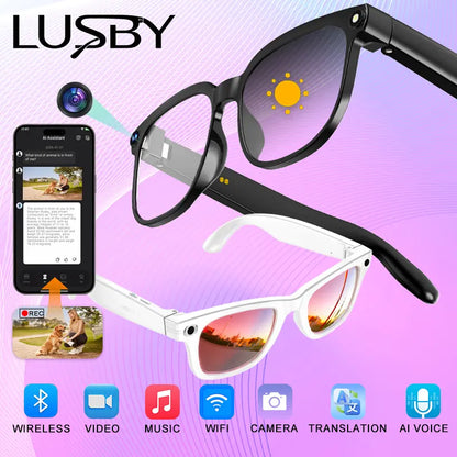 Smart Camera Glasses - Hands-Free POV Recording & AI Translation For Everyday Adventures