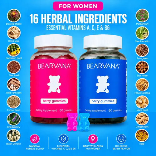 Women’s Wellness Gummies – BEARVANA Women's 16-Herb Wellness Gummies Combo Pack