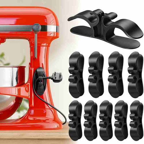 Kitchen Cord Organizer Hooks - Strong 3M Adhesive Cable Wrap For A Cleaner Countertop