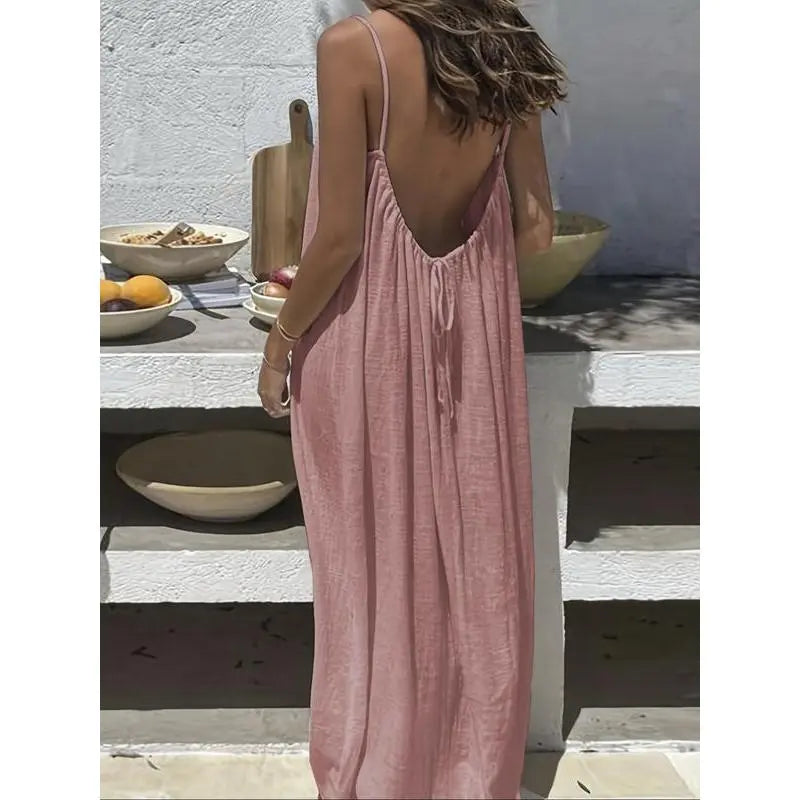 Stunning Backless Cami Lounge Dress for Effortless Everyday Elegance