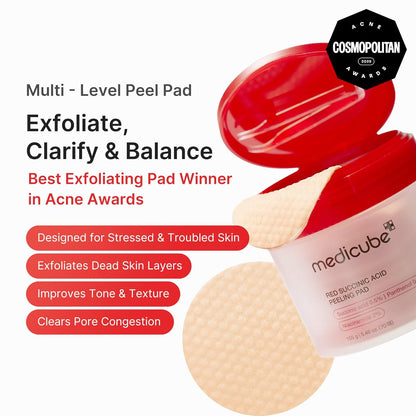 Toner Pads - 3-in-1 Targeted Skincare Formula For Clear Pores & Glass Glow Skin