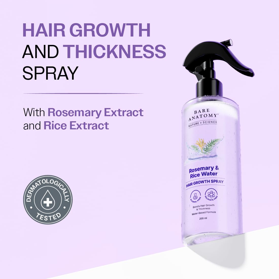 Rosemary Hair Spray - Lightweight Rice Water Formula For Softer, Fuller-Looking Hair