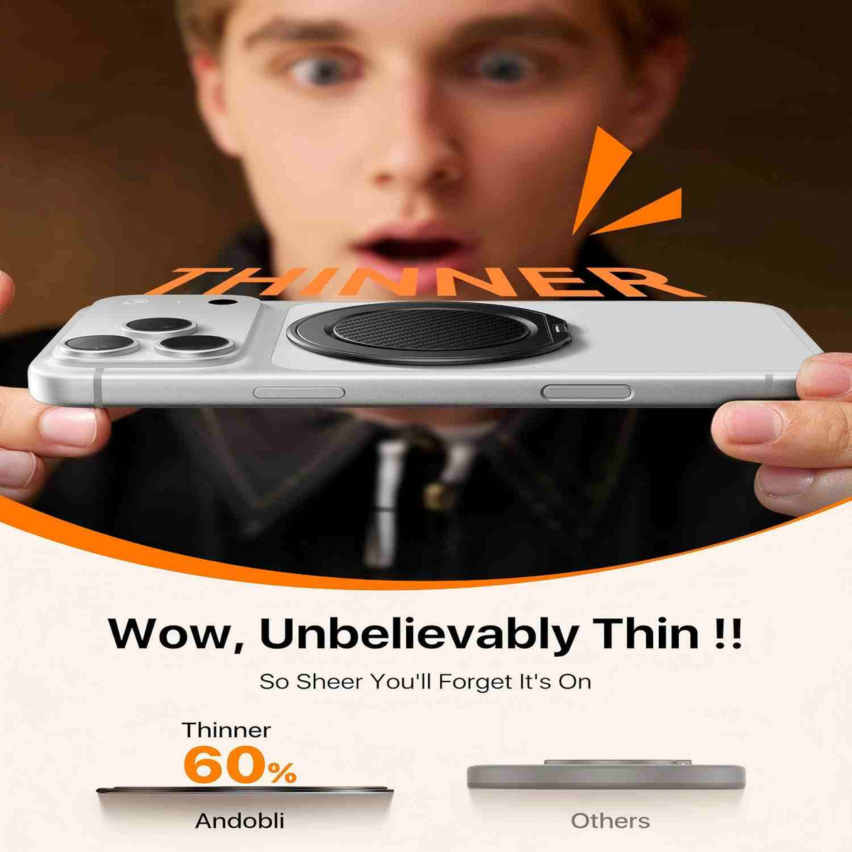 Magnetic Phone Grip - 360° Rotating Stand For Hands-Free Use